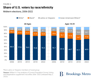 Figure 4: Share of U.S. voters by race/ethnicity. Midterm elcetions, 2006-2022