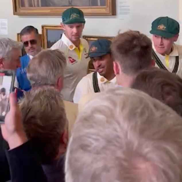 Usman Khawaja is abused by fired-up MCC members in the Long Room