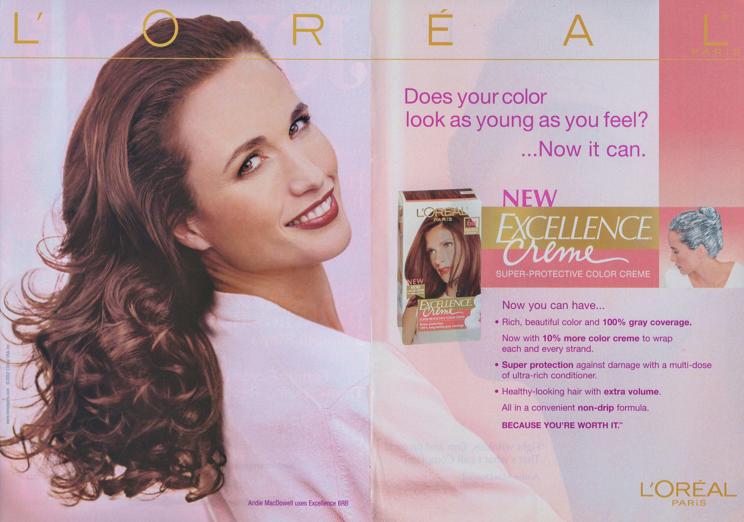 Andie MacDowell signed up as a spokesmodel in 1986 and is the company’s longest-serving 'face'