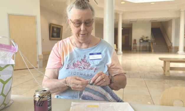 Socializing through knitting
