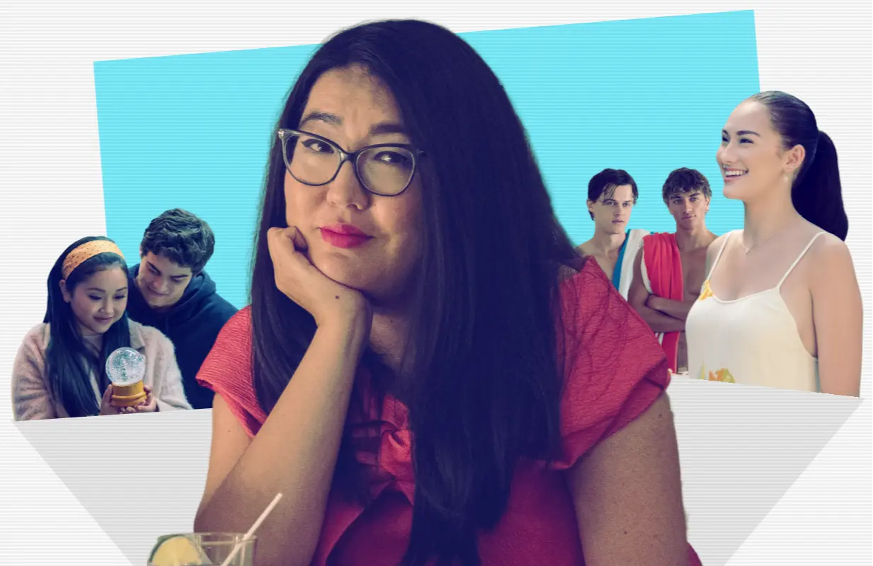 Lana Condor and Noah Centineo in To All the Boys: Always and Forever; Jenny Han, Christopher Briney, Gavin Casalegno, and Lola Tung in The Summer I Turned Pretty (Photos: Netflix/Prime Video, Primetimer graphic)