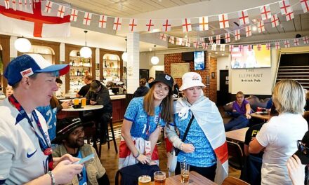 Ready to roar! England fans hit the pubs before clash with China