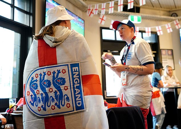 England fans in the The Elephant British Pub before the match at FIFA Women's World Cup 2023