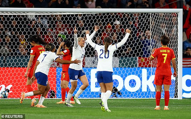 England celebrate taking an early lead in their final group game as they continue their bid to make the last 16