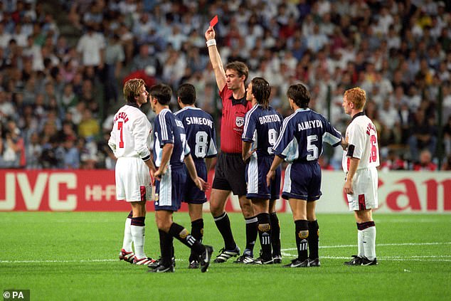 David Beckham said he sobbed uncontrollably after being sent off in the 1998 World Cup