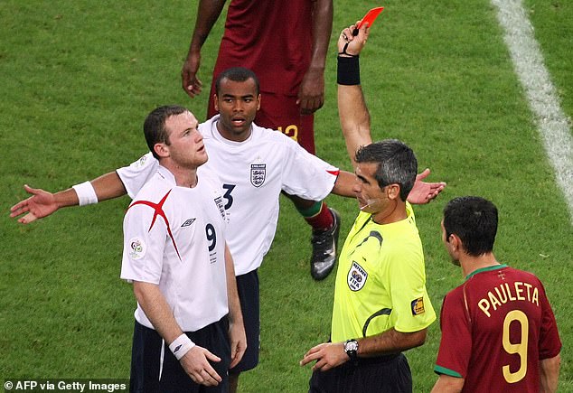 Like James, he was shown a red card as England bowed out of the tournament in Germany