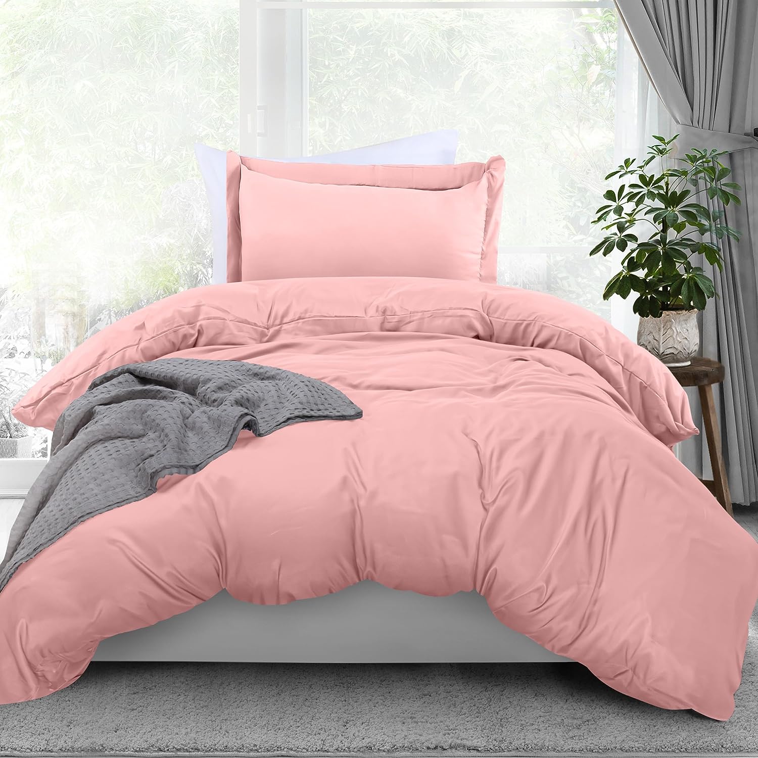 Utopia Bedding Duvet Cover Set - Twin Size, Pink