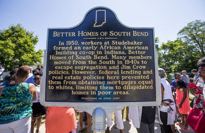 A state historical marker commemorates the Better Homes of South Bend housing development.