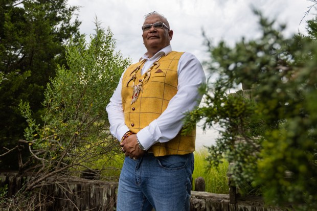 Nansemond Indian Nation Chief Keith Anderson poses for a portrait...