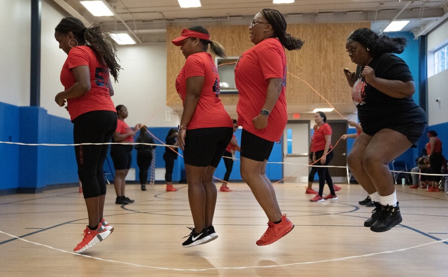 40+ Double Dutch Club members jump rope on July 15, at the DC Dream Center in Washington, D.C.