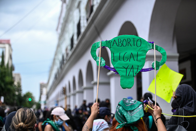 Image: A protest march on International Day for the Decriminalization of Abortion on Sept. 28, 2021 in Toluca, Mexico.