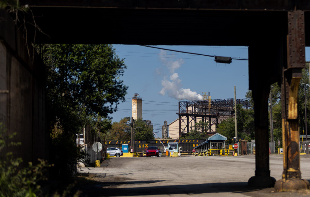The U.S. Steel Corporation Gary Works, Tennessee St. gate, on Wednesday, Sept. 13, 2022. Credit: Vincent D. Johnson