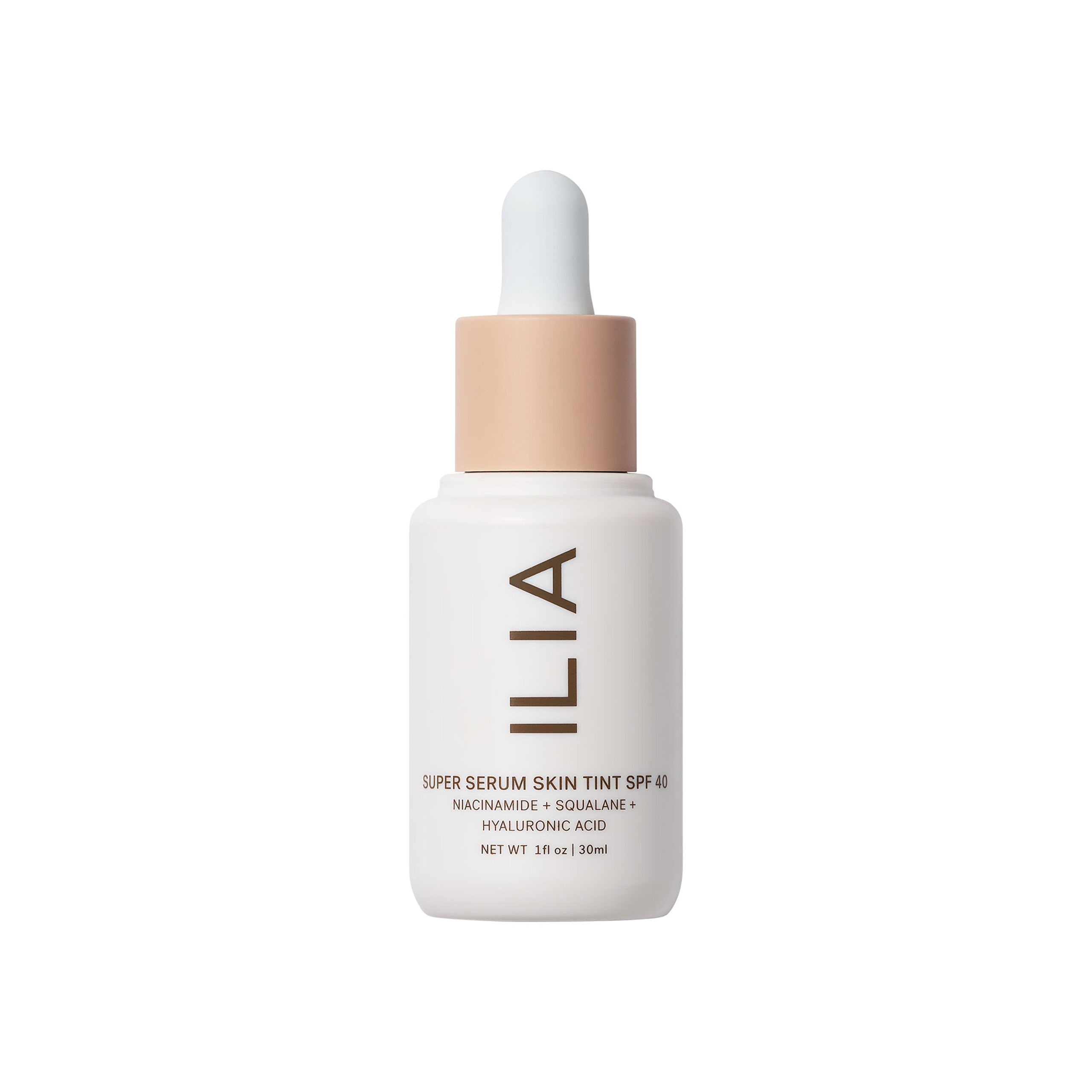 Bottle of Ilia Super Serum Skin Tint.