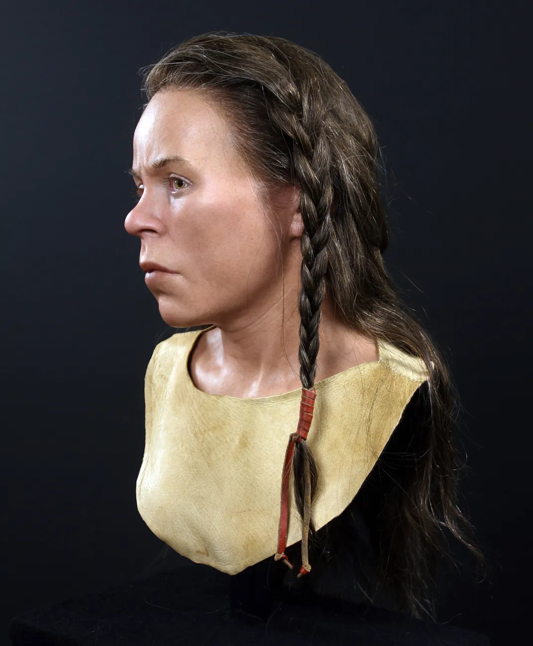 Side view of bust of Bronze Age woman