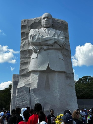 Memorial to Dr. Martin Luther King Jr. in Washington D.C. during the 60th anniversary March on Washington on Saturday, August 26, 2023. Pastor Tecoy Porter Sr