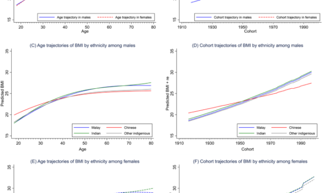 Body mass index and waist circumference trajectories across the life course and birth cohorts, 1996–2015 Malaysia: sex and ethnicity matter