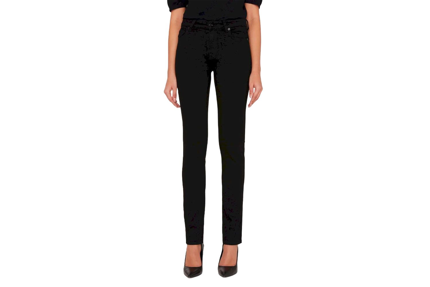 7 For All Mankind B(air) Kimmie Straight in Rinsed Black