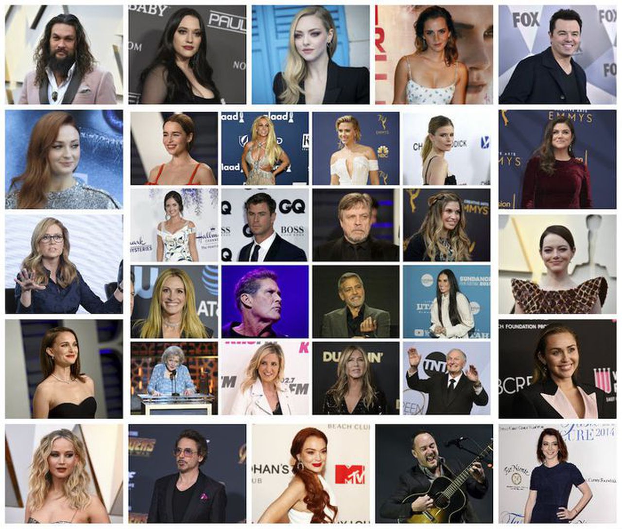 celebrity fun facts collage