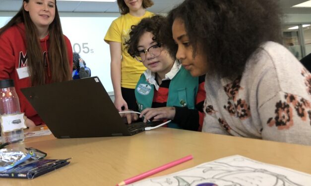 Girls’ interest in computing declines after middle school. This