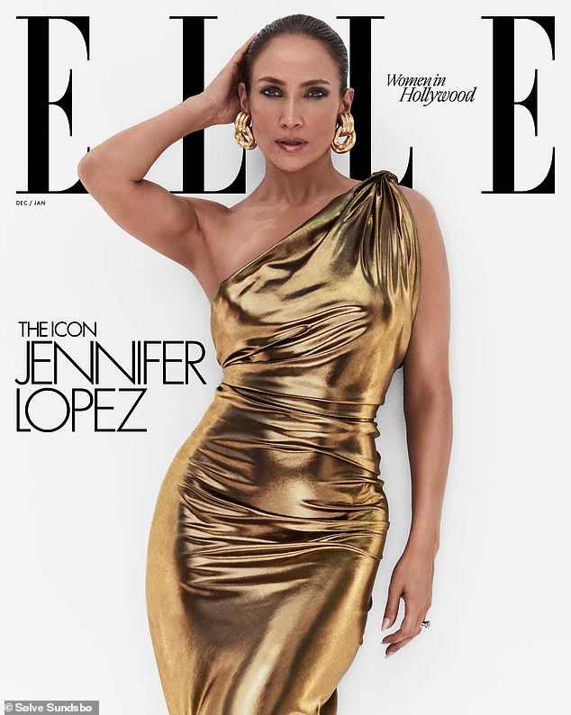 She wore a gold lamé one-shoulder dress to appear on the cover of the magazine, which also features the likes of Eva Longoria , Taraji P. Henson and America Ferrera