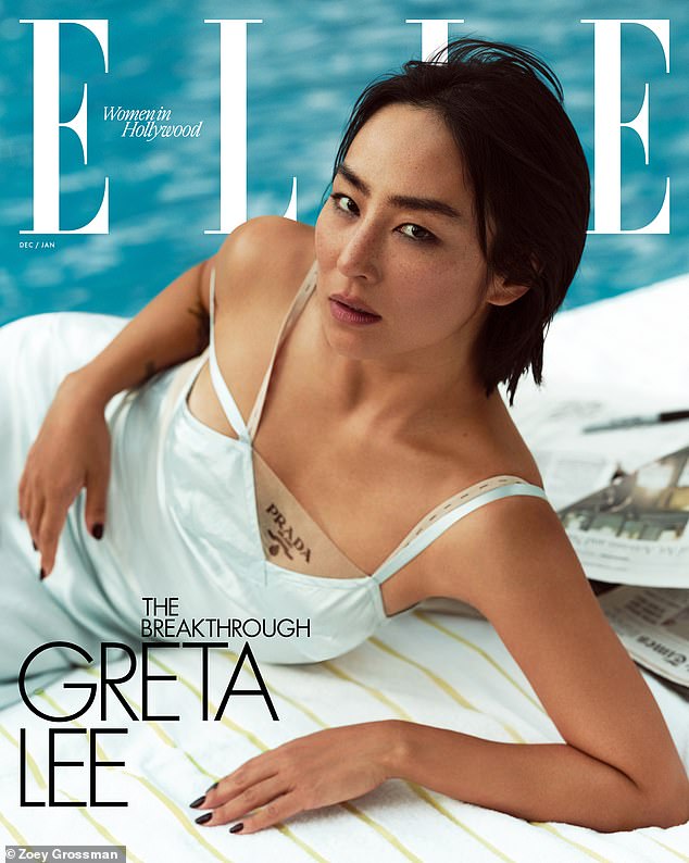 Greta Lee poses in Prada to discuss being a breakthrough star in Hollywood
