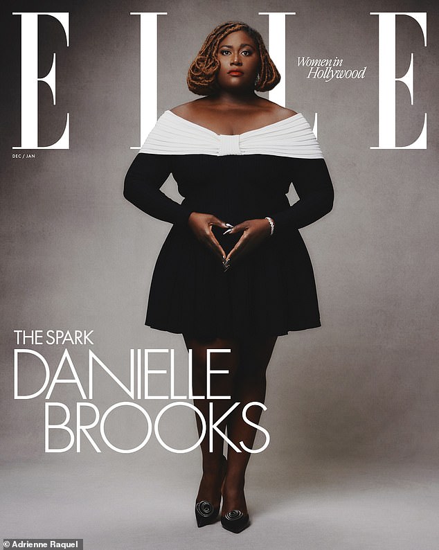 Danielle Brooks is branded 'the spark' as she poses on the cover in a black mini dress