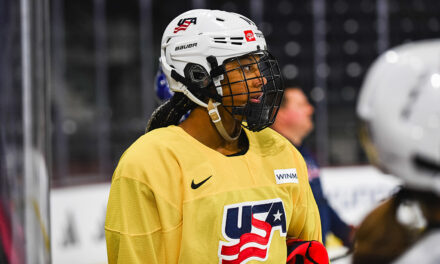 Laila Edwards becomes first US women’s hockey player of color