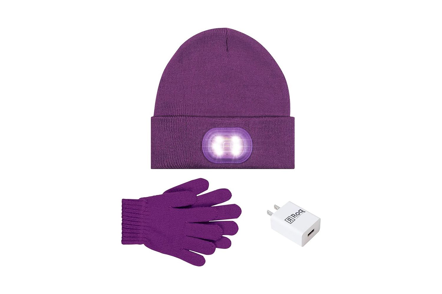 HEAD LIGHTZ Beanie and Glove Set with Charger