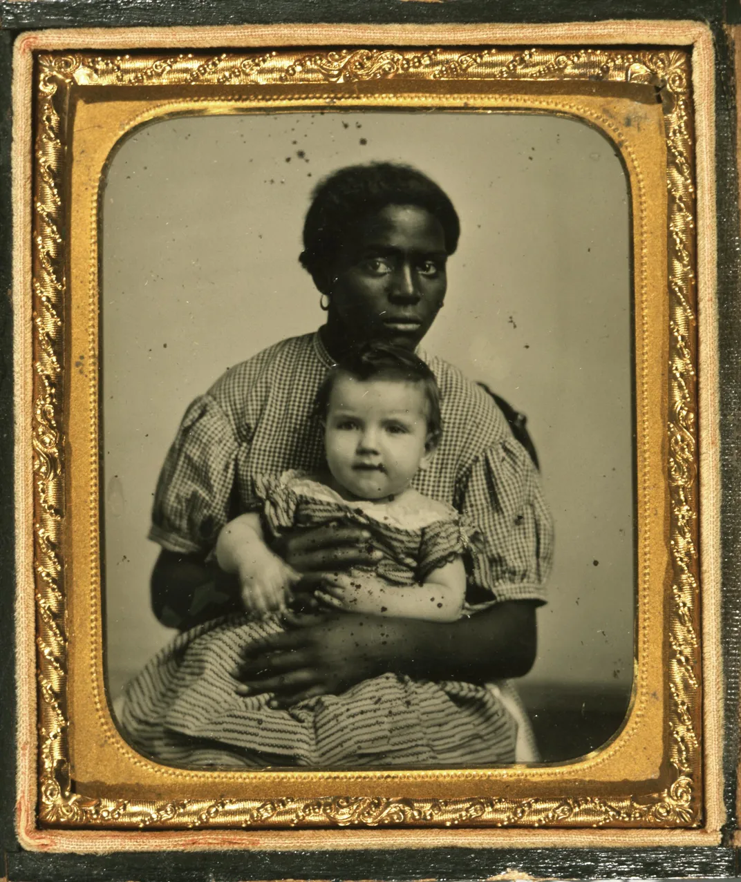 Ambrotype of H.E. Hayward and his enslaved nurse Louisa, circa 1858