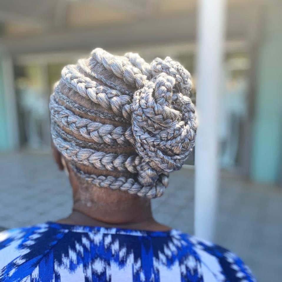 Grey hair braids for over 60