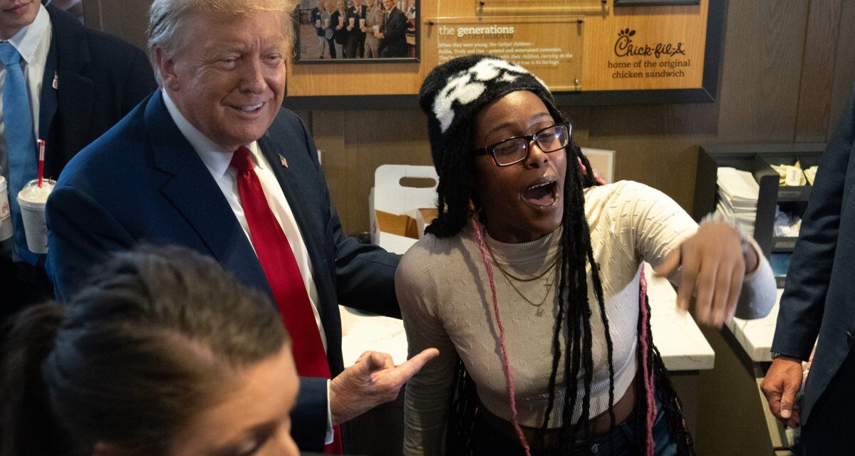 Donald Trump’s interaction with Black woman in Chick-fil-A goes viral