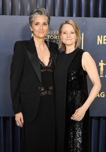 Alexandra Hedison and Jodie Foster at the 30th Annual Screen Actors Guild Awards held at the Shrine Auditorium and Expo Hall on February 24, 2024 in Los Angeles, California. (Photo by Gilbert Flores/Variety via Getty Images)