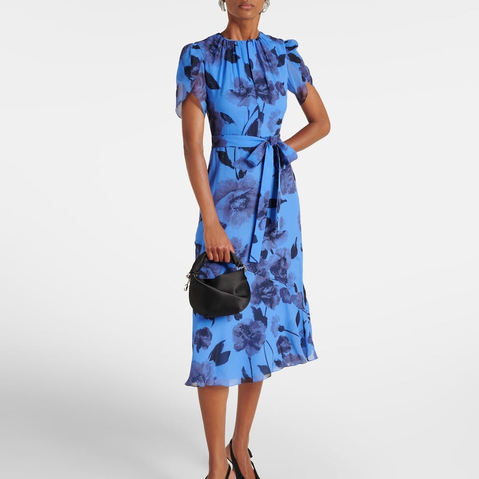 Floral Silk Midi Dress