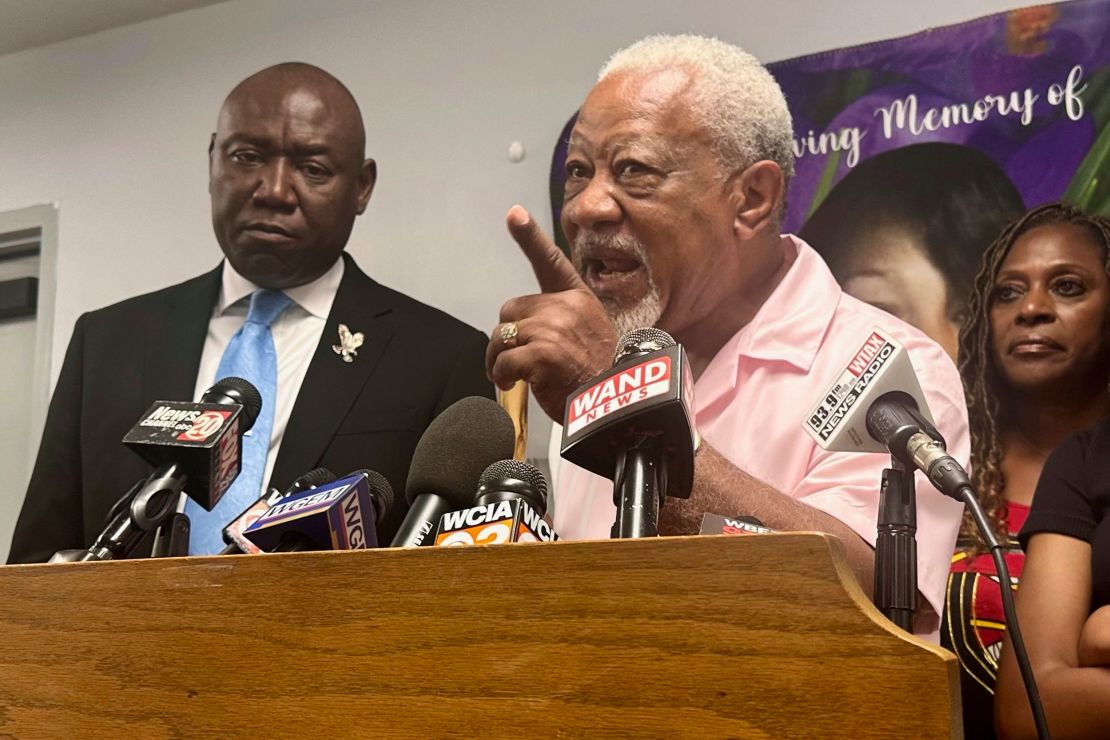 James Wilburn, father of Sonya Massey, speaks to reporters in Springfield, Illinois, on Monday, July 22.