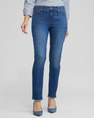 Girlfriend Fray Hem Ankle Jeans