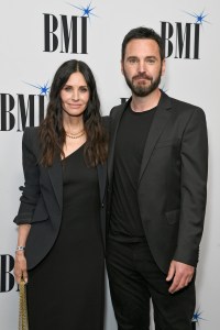 BEVERLY HILLS, CALIFORNIA - MAY 10: (L-R) Courteney Cox and Johnny McDaid attend the 70th Annual BMI Pop Awards at Beverly Wilshire, A Four Seasons Hotel on May 10, 2022 in Beverly Hills, California. (Photo by JC Olivera/Getty Images for BMI)