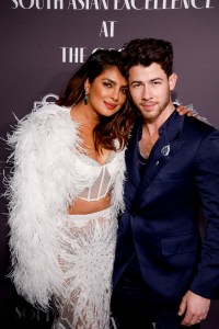 Priyanka Chopra Jonas and Nick Jonas at the South Asian Excellence at the Oscars held at the Paramount Studio Lot on March 9, 2023 in Los Angeles, California. (Photo by Brian Feinzimer/Variety via Getty Images)