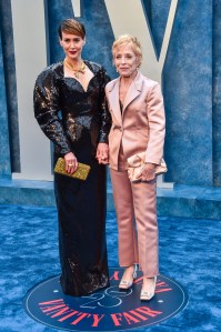 Sarah Paulson and Holland Taylor arrive at the 2023 Vanity Fair Oscar Party held at the Wallis Annenberg Center for the Performing Arts on March 12, 2023 in Beverly Hills, California. (Photo by Alberto Rodriguez/Variety via Getty Images)